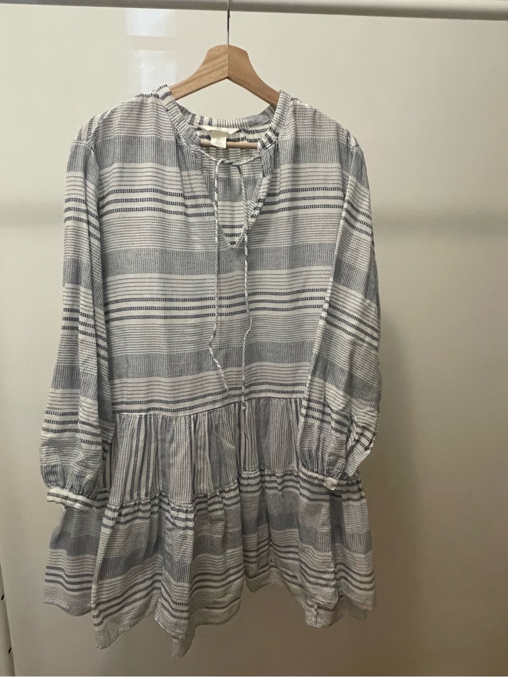 H&M Navy and White Striped Peasant Dress - Picture 3 of 7